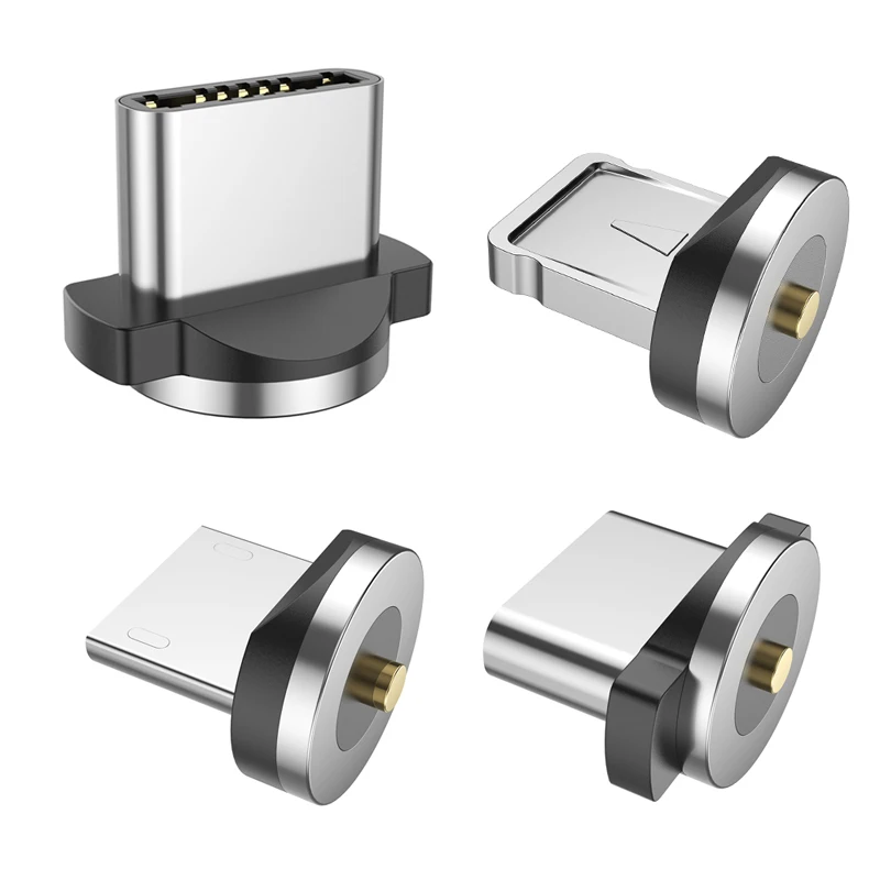 Enchufe de cargador magnético Micro USB C tipo C, adaptador de Cable de carga de cabeza magnética para iPhone, IOS, teléfono Android, enchufe de Cable magnético