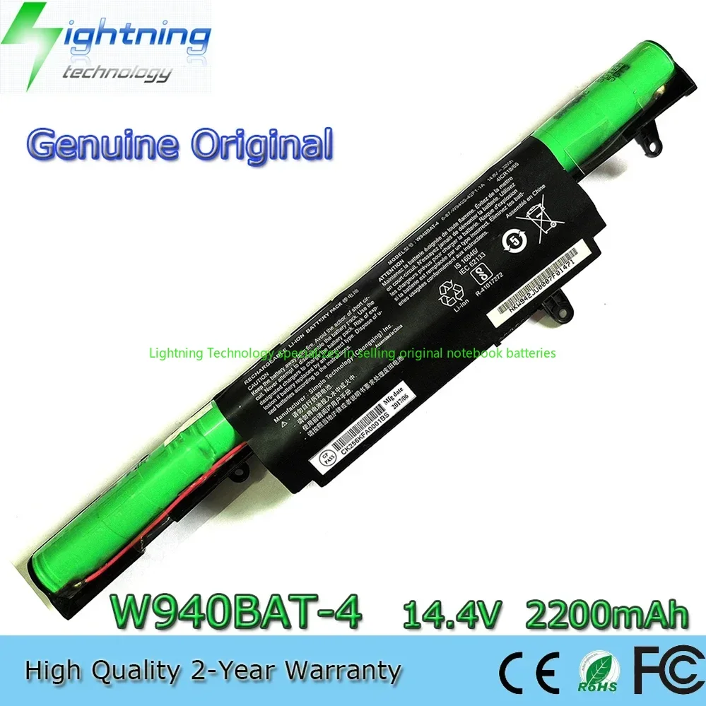 Batería genuina para portátil W940BAT-4 14,4 V 2200mAh para Clevo Premium Tv Xs3210 W94LS W940S W940TU 6-87-W94LS-4UF-1P