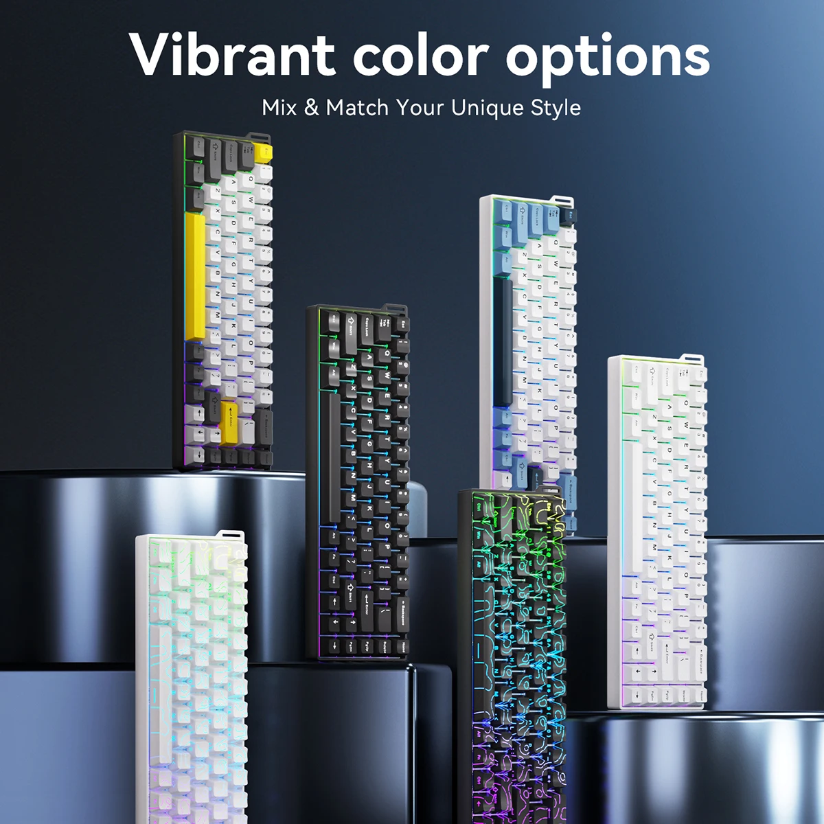 Teclado con interruptor magnético para juegos AJAZZ AK680V2 con iluminación RGB, placa de montaje de aleación de aluminio, tasa de orollamiento de 8K, posición de 0,01 mm - imagen 4