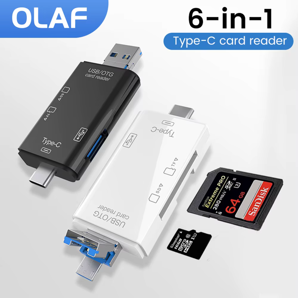 Lector Tarjetas USB-C 6 en 1 SD Micro TF Adaptador OTG