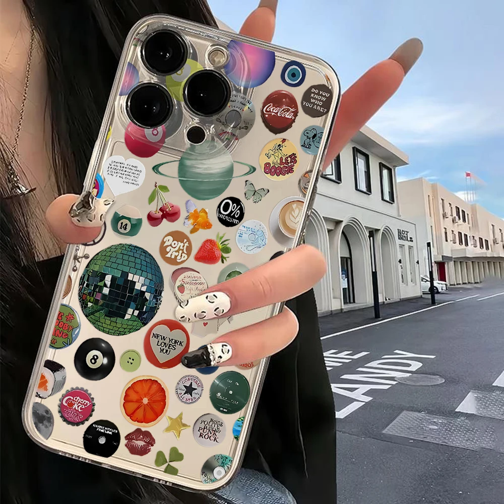 Funda de teléfono estética con círculo redondo Vintage de los años 70 para iPhone 16 15 14 13 12 11 Mini Pro Max X XR XSMax 7 8 Plus SE20 - imagen 5