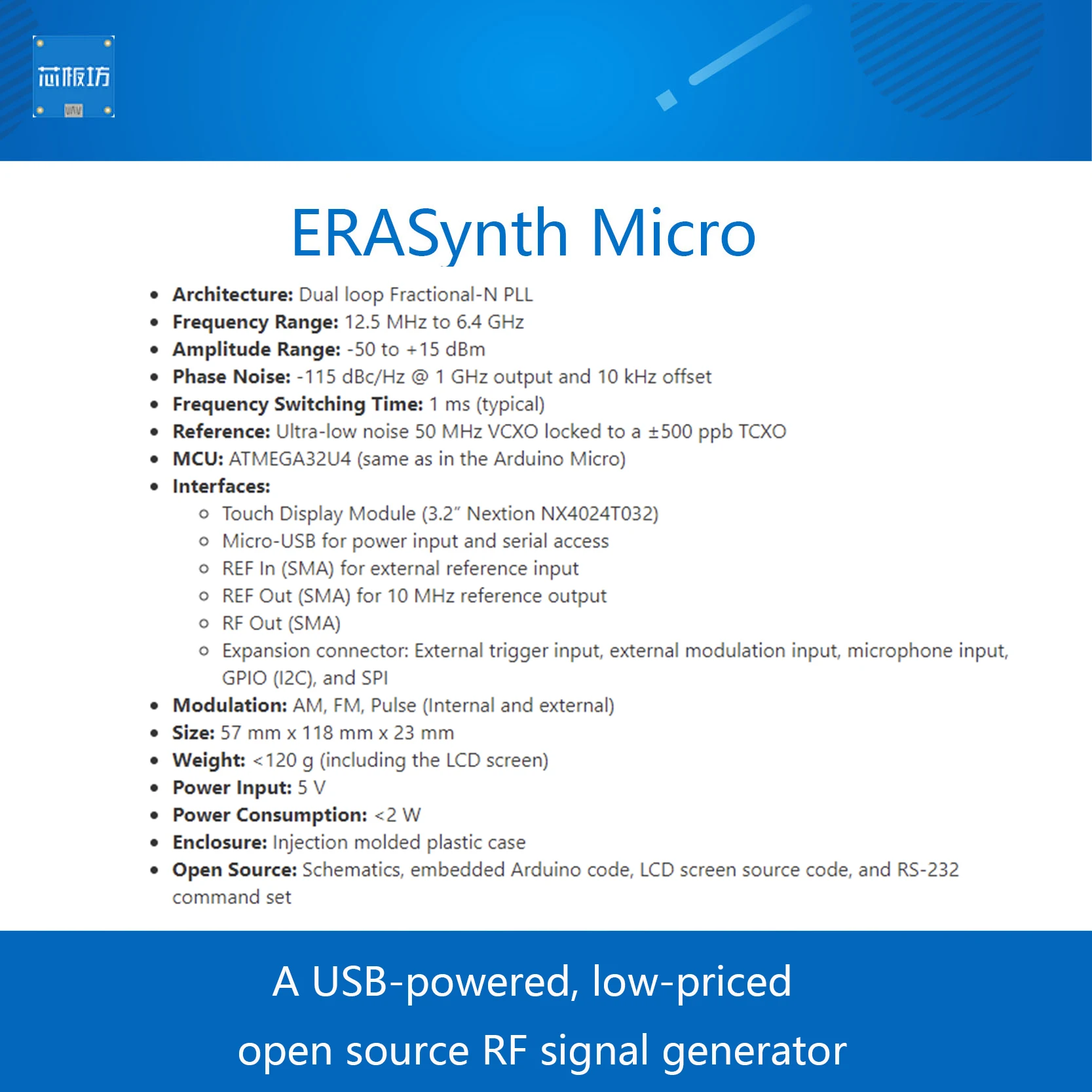 ERASynth Micro, un generador de señal RF de código abierto y de bajo precio alimentado por USB, radio de software basada en Arduino - imagen 5