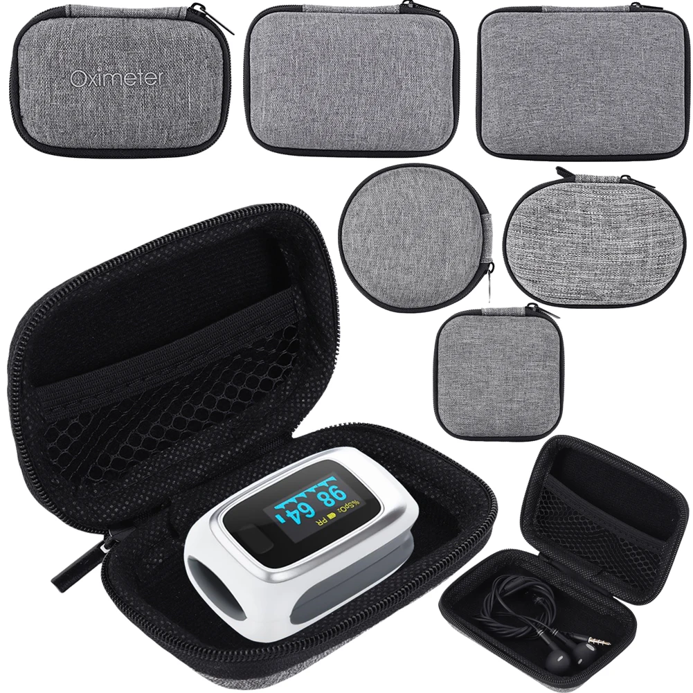 Bolsas pequeñas de almacenamiento para auriculares, organizador de Cable de datos de carcasa dura, bolsillo de malla de disco U con bolsa con cremallera, estuche para dispositivos de Mini tecnología