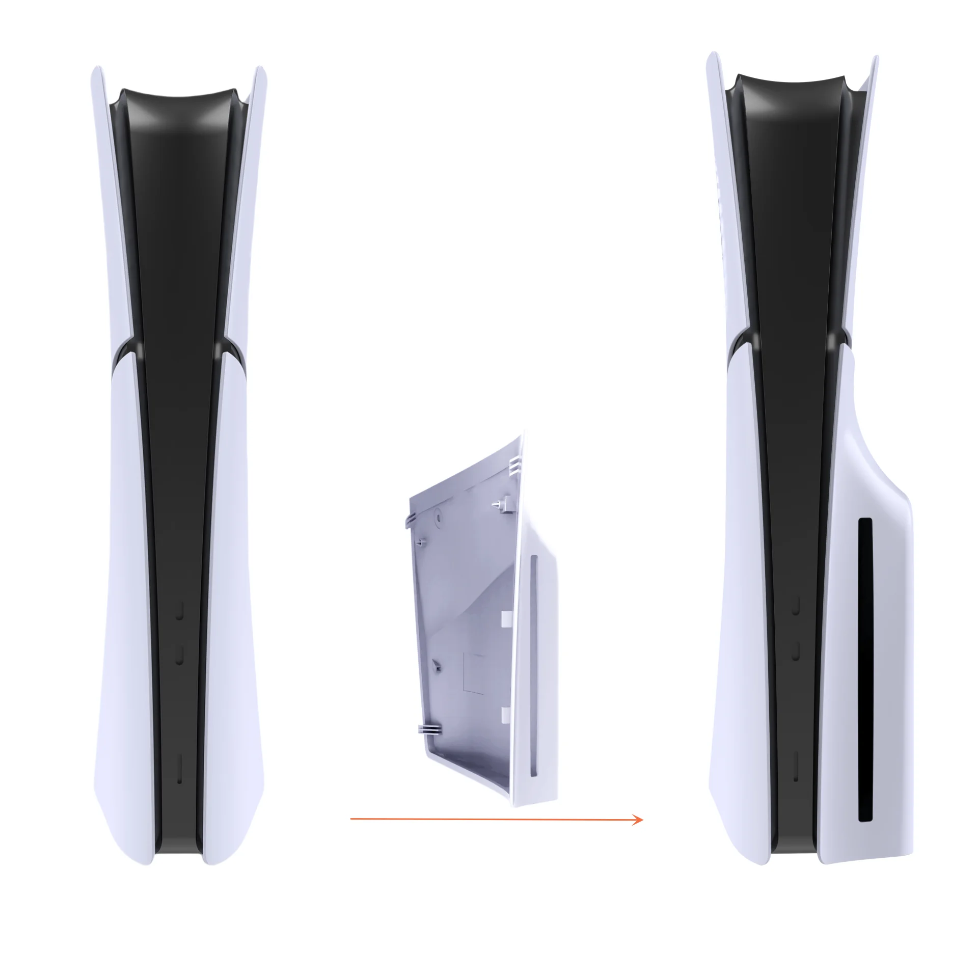 Paneles blancos de primera calidad, placa de disco lateral, placa frontal de repuesto ABS, carcasa dura, cubiertas de una pieza para pieza de disco delgado PS5 - imagen 5