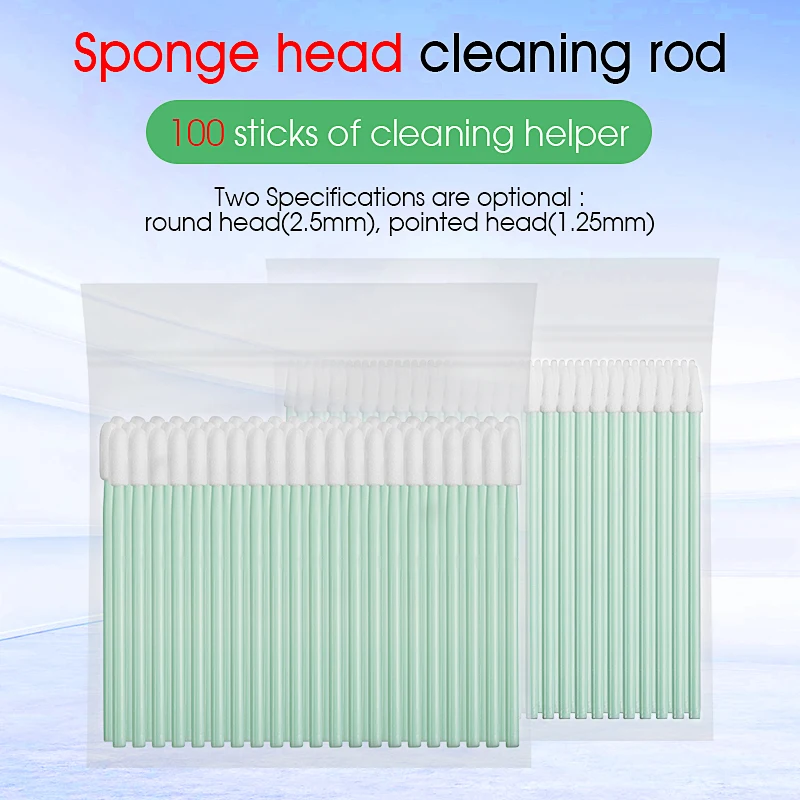 100 Uds varilla de limpieza de fibra herramienta FTTH palos de limpieza de fibra óptica hisopos de fibra óptica para conectores LC/SC/FC/ST de 1,25mm/2,5mm