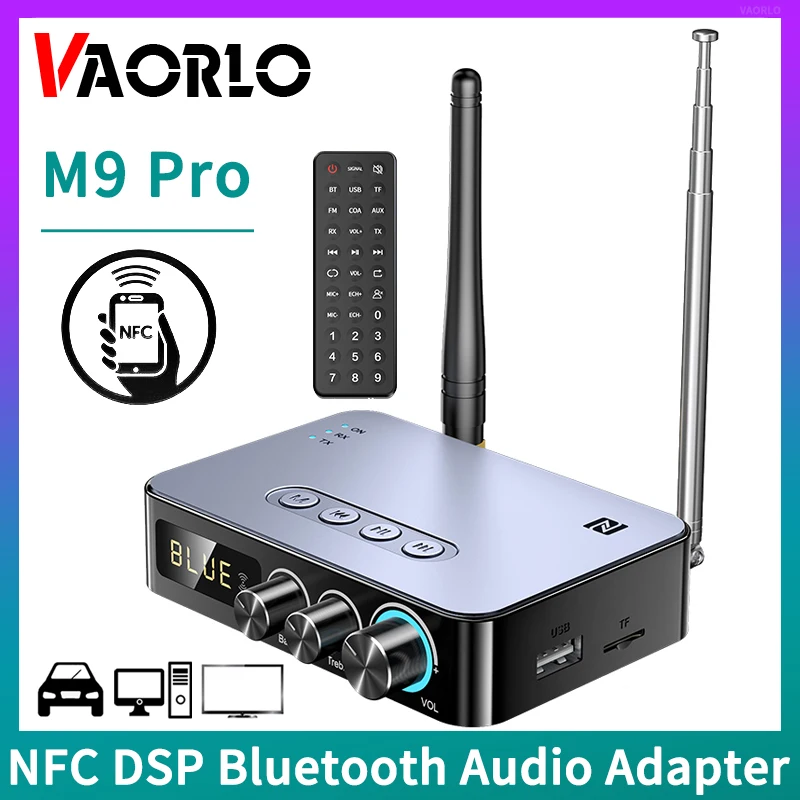 Transmisor y receptor de Audio M9 Pro, Bluetooth 5,1, NFC/3,5mm AUX/RCA/USB u-disk/TF/6,5 Mic/FM Radio DSP, adaptador inalámbrico de música HIFI - imagen 2