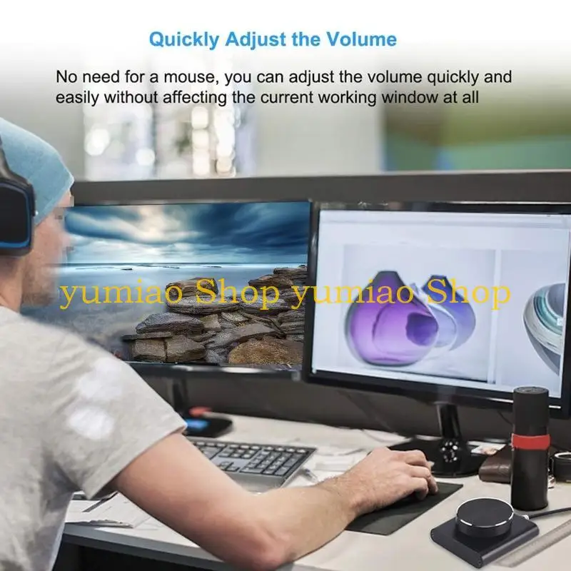 587b USB Computer PC Stuptor Volumen Control control perilla negra - imagen 4