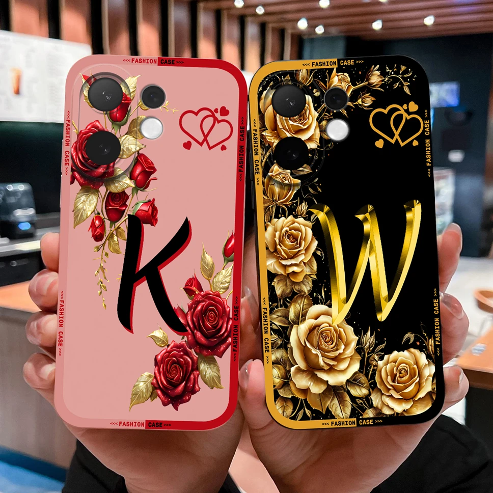 Para Vivo V60 Lite 5G Funda de teléfono letras artísticas anticaída contraportada para Vivo V 60 Funda de silicona líquida suave de alta calidad Capa