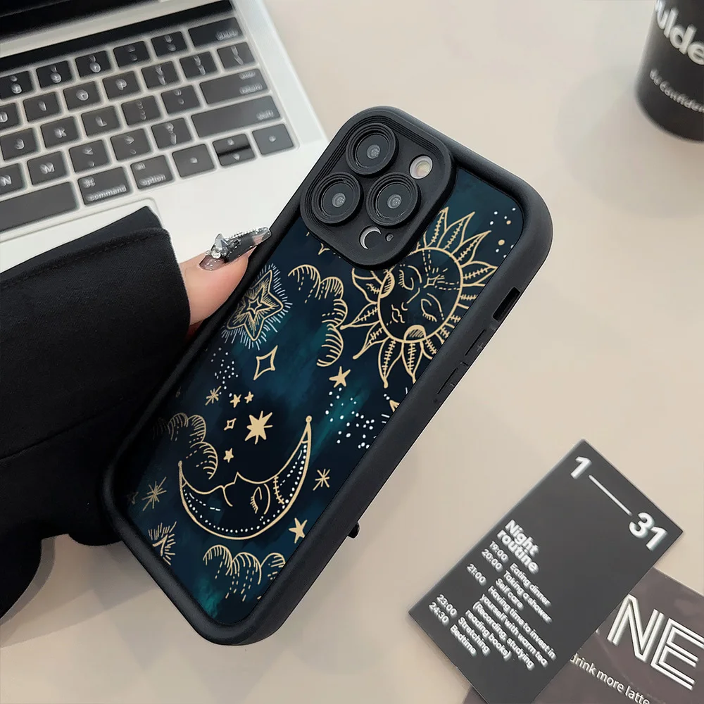 Para Xiaomi Poco F7 F6 F5 Pro 5G Funda Luna sol diseño impreso mate Funda de silicona para Poco M6 Pro 4G X3 X5 X6 X7 Funda suave de TPU - imagen 3