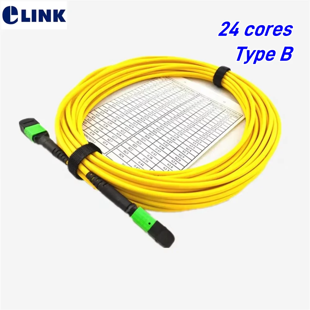 Cable de conexión de fibra óptica MPO-MPO monomodo 24 núcleos hembra tipo B hembra macho SM 1M 3M 5M 10m 15m MPOAPC ftth puente 24C 3,0mm