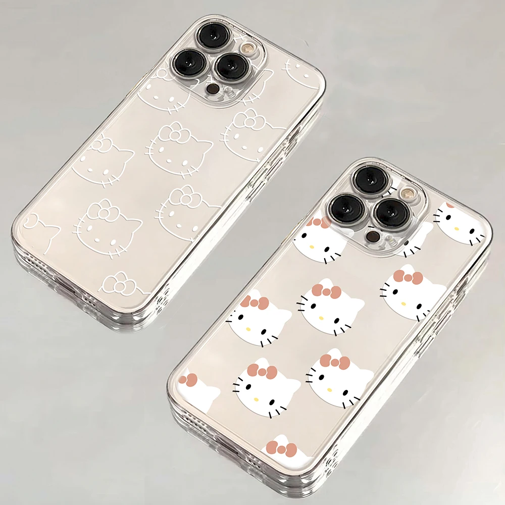 Funda transparente de Hello Kitty para móvil, carcasa sencilla y bonita para Samsung A73, A72, A71, A55, A52, A51, A50, A35, A33, A32, A31, A30, A24, A23, A22, A13, A12, 5G, regalo - imagen 4
