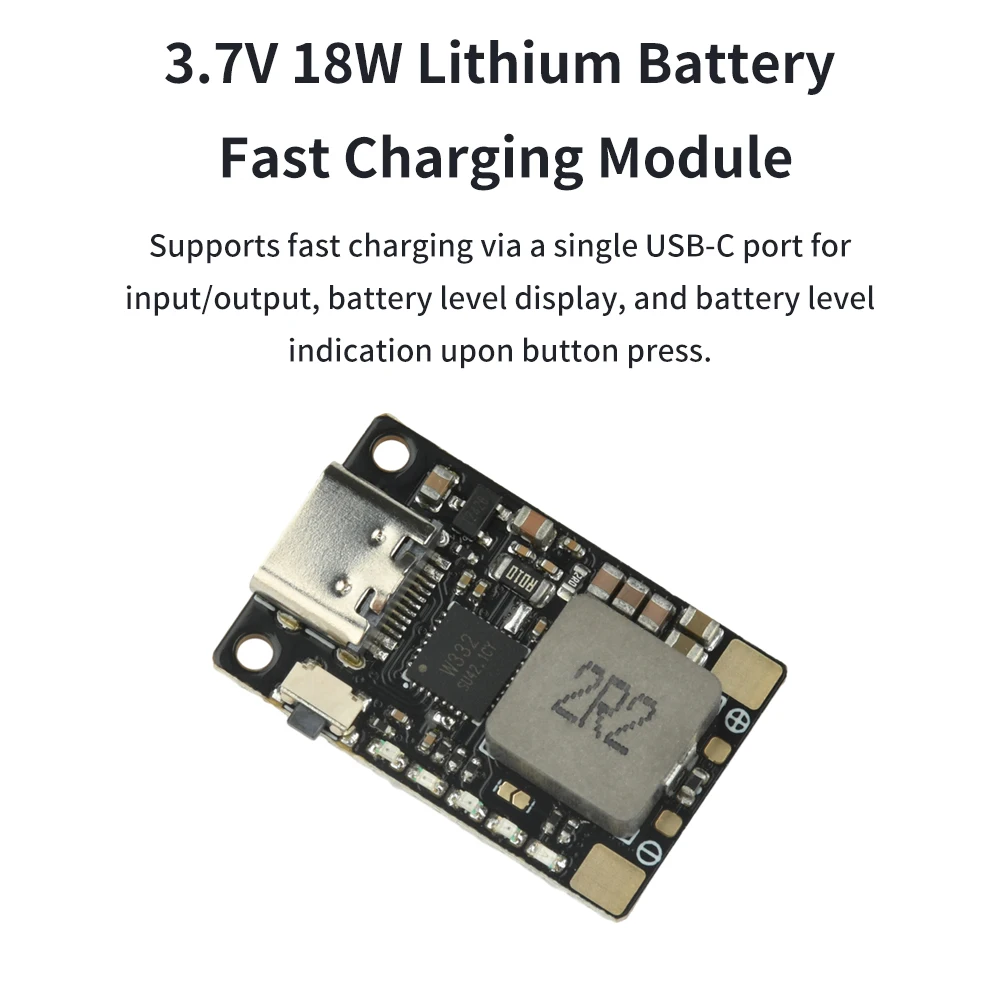 Módulo de carga rápida bidireccional de 3,7 V y 18W, placa de carga rápida tipo refuerzo, módulo de equilibrio activo, indicador de nivel de batería LED - imagen 2
