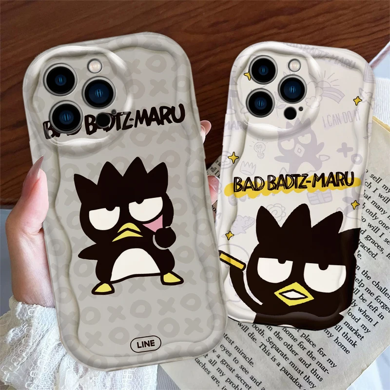 Bad badtz-maru funda de teléfono de aceite para Apple iPhone 15 14 13 12 11 Pro X XR XS Max Plus 8 7 Plus SE Wave - imagen 3