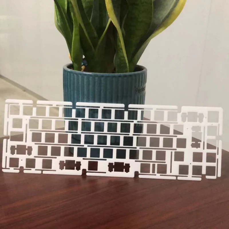 Placa de posicionamiento Itou65 para teclado mecánico, Pc transparente con pompón blanco, placa Fr4 negra, accesorios de teclado personalizados, regalo DIY
