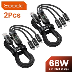 Toocki Cable USB-C Carga Rápida Transparente para iPhone 15 y Huawei