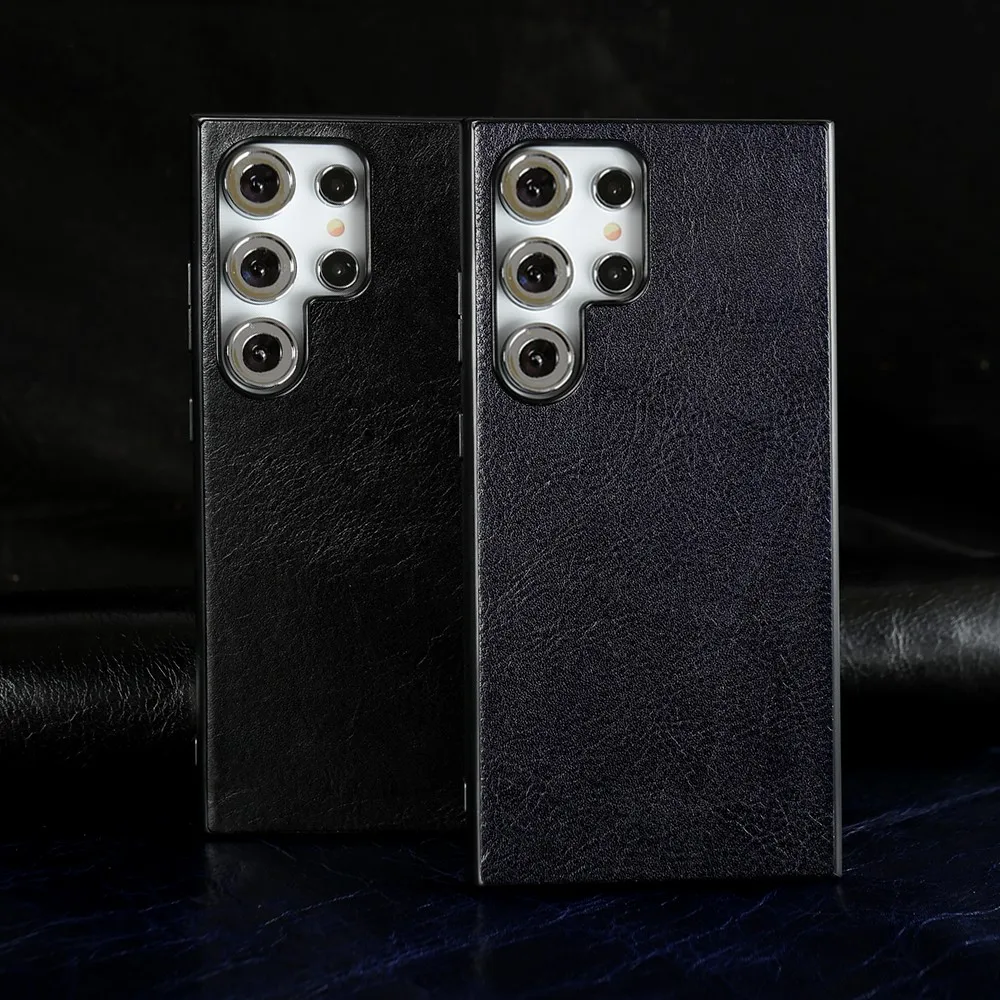 Funda de teléfono de cuero genuino Retro para Samsung Galaxy S24 Ultra S23 Plus S24Ultra S23Ultra S22Ultra S21FE fundas traseras de lujo - imagen 4