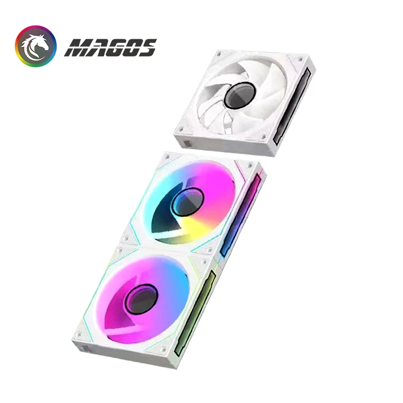 Infinite Mirror Uni Fan Cabless, paquete triple ARGB de 5 V para gabinete de caja de panel lateral transparente, aspas delanteras/traseras en negro/blanco - imagen 5