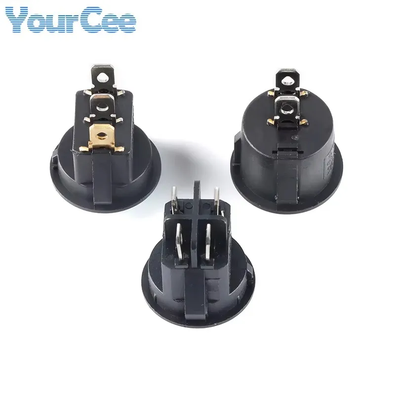 5 uds KCD1 interruptor basculante ovalado 3/2Pin 10A interruptor de alimentación 6A 250V 10A 125V ON-OFF-ON interruptor en forma de barco elíptico rojo 4P redondo 20A - imagen 4