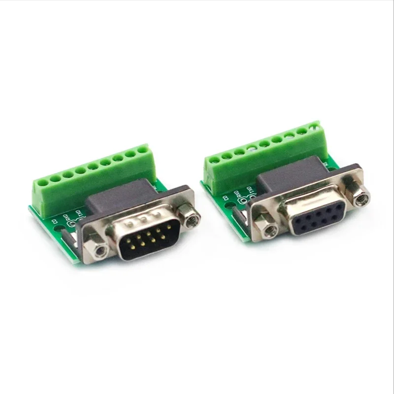 Adaptador DB9 macho hembra, módulo de terminales de señales RS232 RS485 Serial a Terminal, placa de ruptura de conector de 9 pines y 9 orificios, 1 Uds. - imagen 2