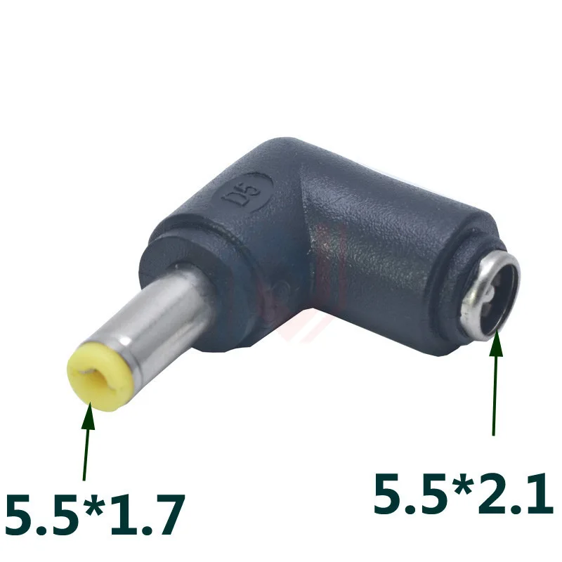Adaptador de corriente Jack hembra DC 5,5x2,1 a conector DC macho de 90 grados 3,5x1,35/4,0x1,7/5,5x2,1/5,5x2,5/6,3x3,0/6,0x4,4mm - imagen 5