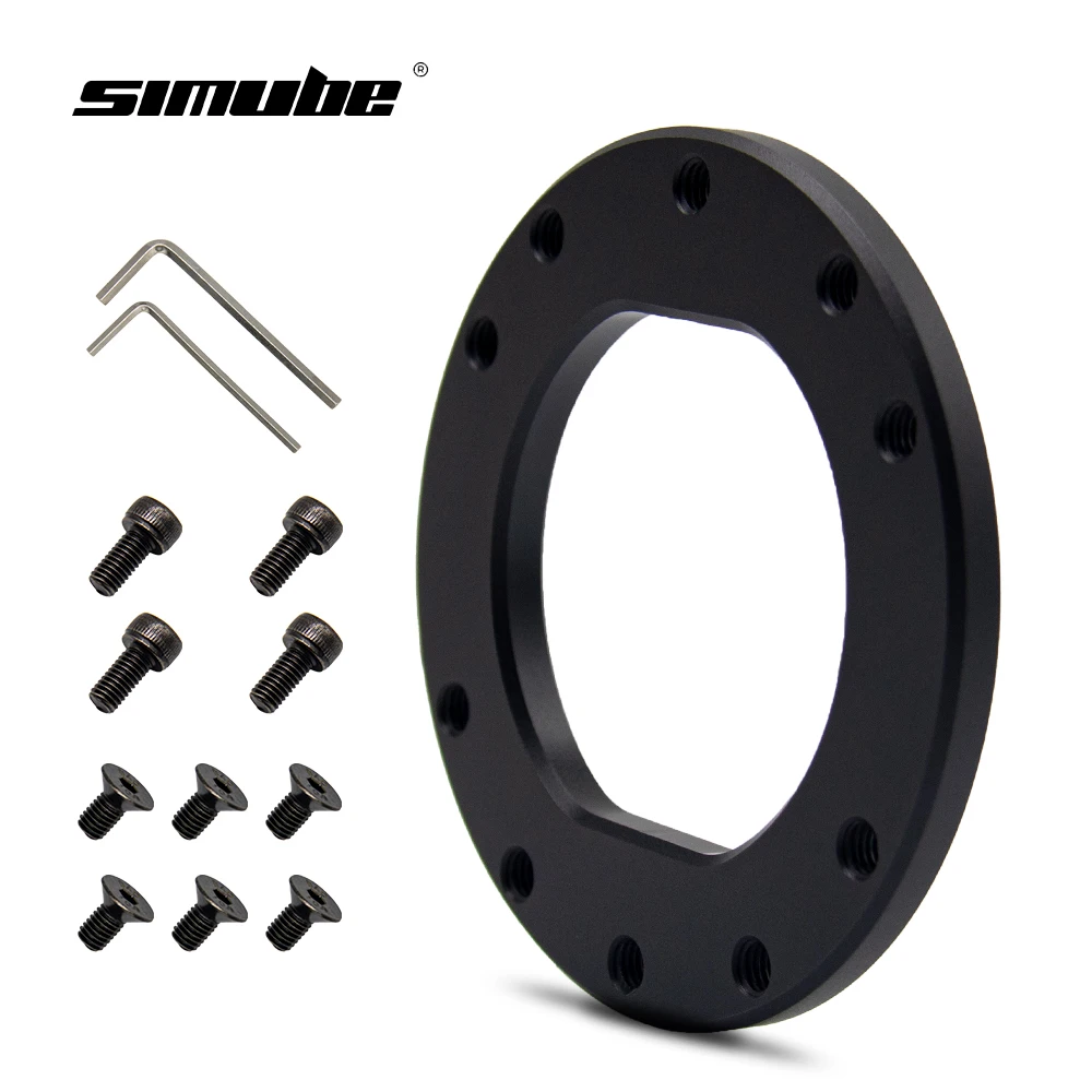 Patrón de perno Simube de 70 mm a placa adaptadora Fanatec QR2 para volantes Material de aleación de aluminio, mecanizado CNC y anodizado.