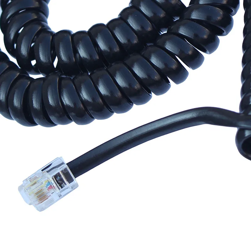 Cable de mango de teléfono RJ11 retráctil con resorte, 50cm a 150cm, antibobinado, anudado, giratorio - imagen 5