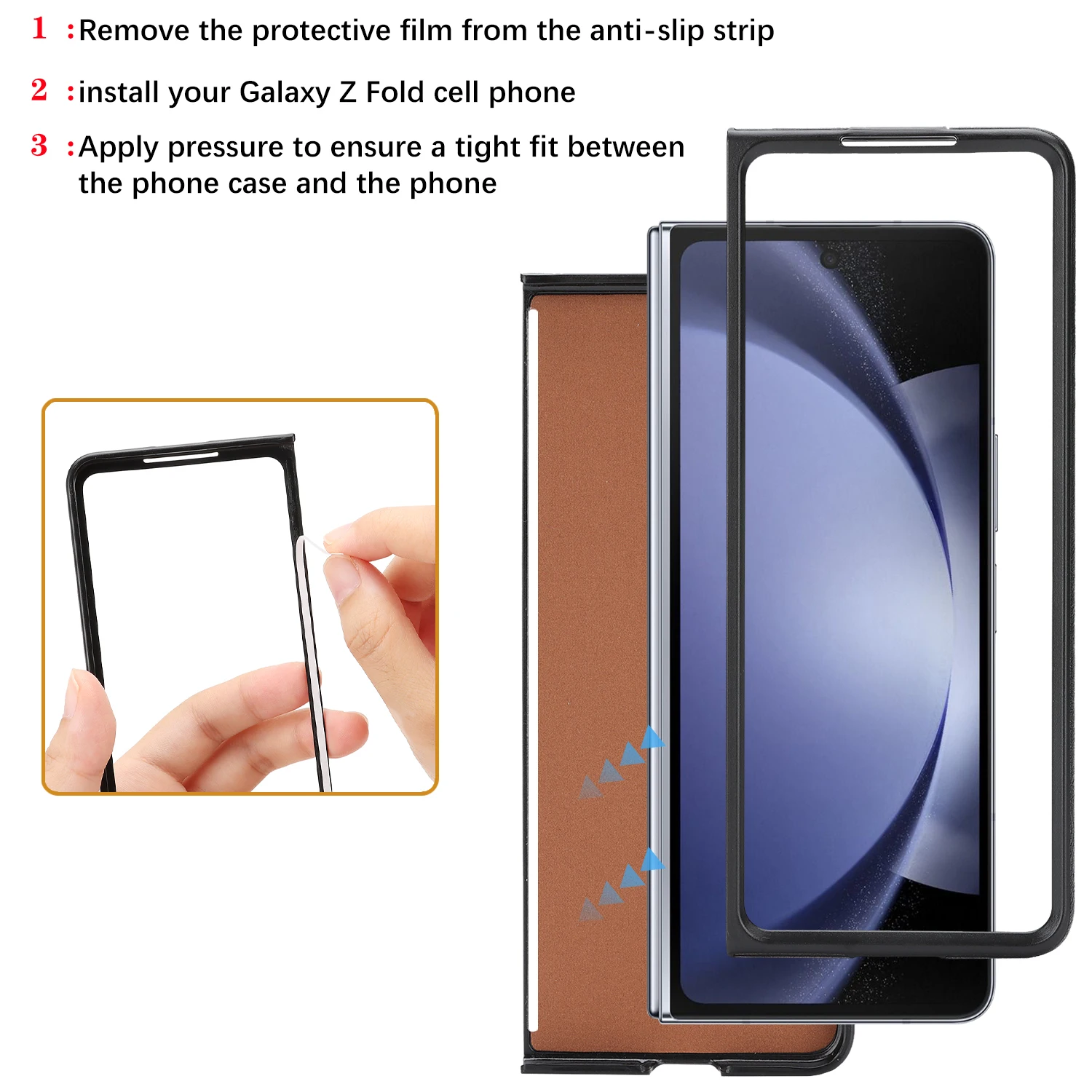 Funda magnética para Samsung Galaxy Z Fold 7 6 5 4 3, Funda de cuero suave mate con imán fuerte, Funda plegable a prueba de golpes Mag-safe - imagen 5