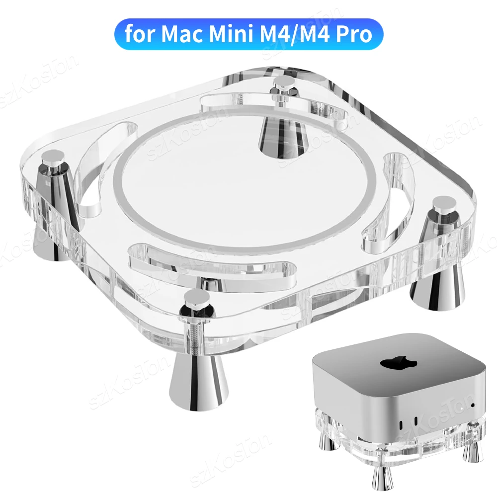 Soporte de escritorio acrílico transparente para ordenador Mac Mini M4, Base de refrigeración transparente antideslizante para Mac Mini M4 Pro, accesorios para PC