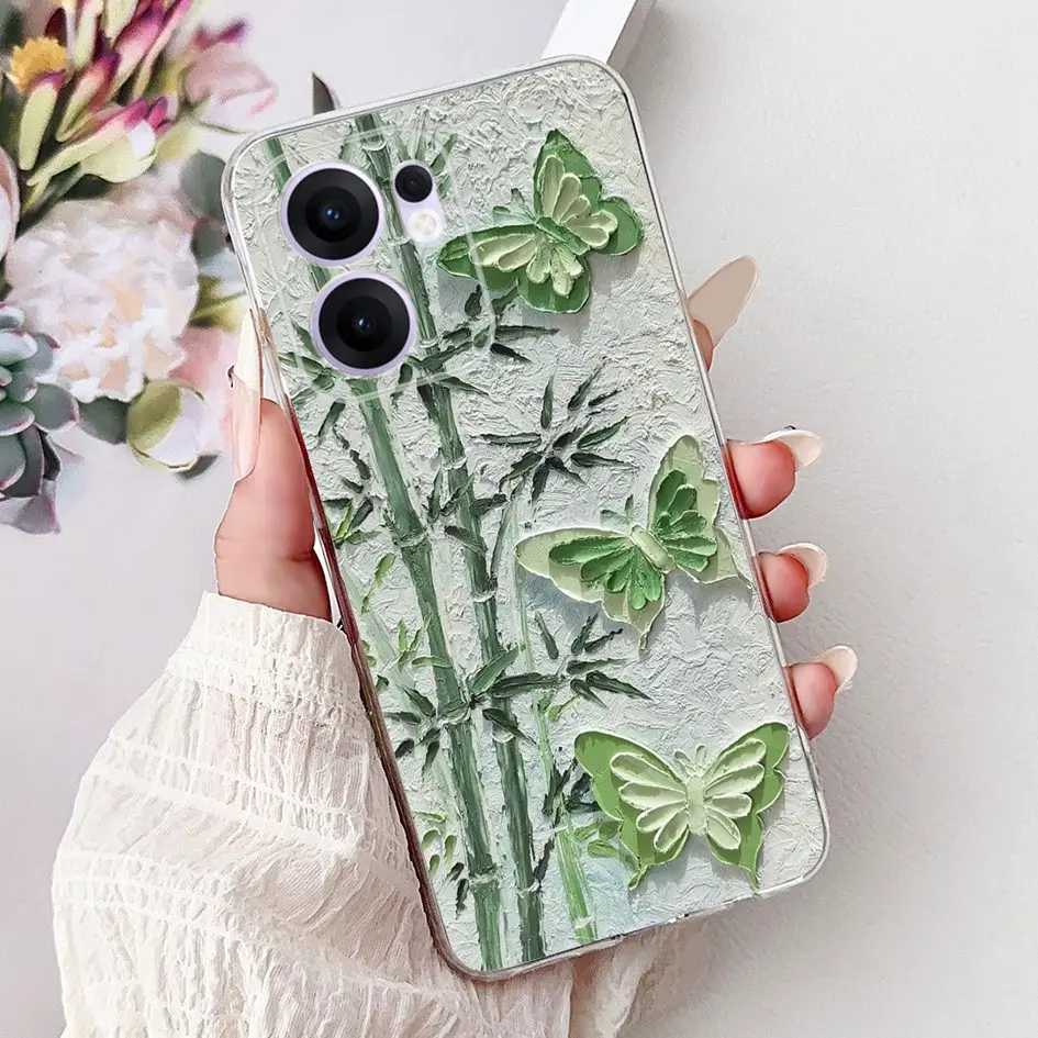 Para OPPO Reno13 F 5G 2025 funda CPH2699 funda Popular mariposa flor funda de teléfono de silicona suave para OPPO Reno 13F 4G Reno13F Capa - imagen 2