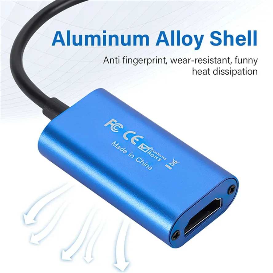 Tarjeta de captura de vídeo USB 3,0 compatible con HDMI a USB/tipo-c/MICRO Grabber de juegos grabación 1080P para Switch Xbox PS4/5 transmisiones en vivo