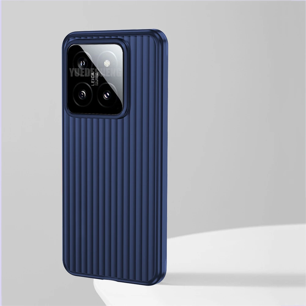 Funda de PC dura mate con patrón corrugado de lujo para Xiaomi Mi 14 13 Pro Ultra Mi14, funda trasera magnética de carga inalámbrica