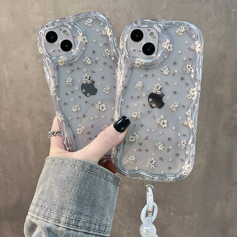 Funda de teléfono Ins con patrón de flores para Samsung Galaxy S25 S24 S23 S21 S20 FE Plus Ultra 4G 5G 3D Wave, funda trasera suave de TPU - imagen 2