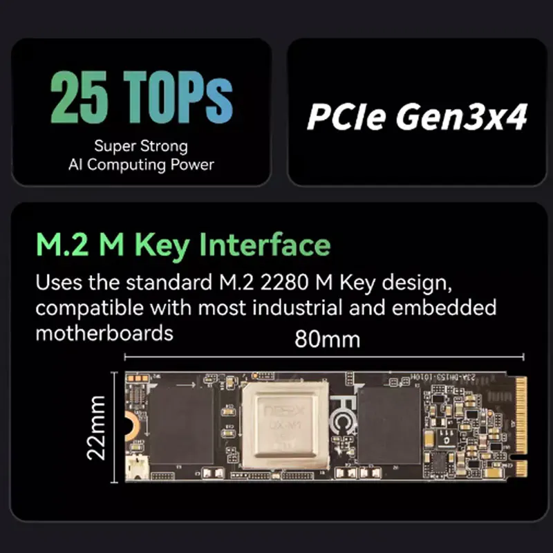 Módulo de aceleración AI AICore DX-M1 25TOPS M.2 para aplicaciones de visión informática - imagen 2