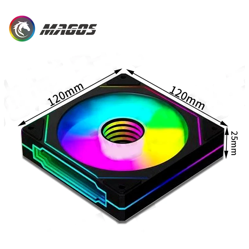 Uni Fan-enfriador de caja RGB, negro/blanco, paquete triple sin cables con espejo infinito, tipo de bloques de construcción de montaje, hoja inversa/avanta - imagen 4