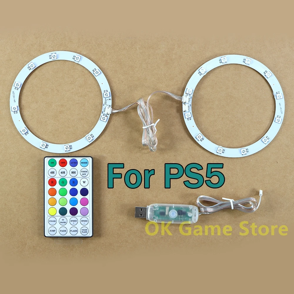 Luz de Color RGB para PS5, lámpara de efectos múltiples Multicolor con Control remoto, función de captación de iluminación LED, 1 ud. - imagen 4