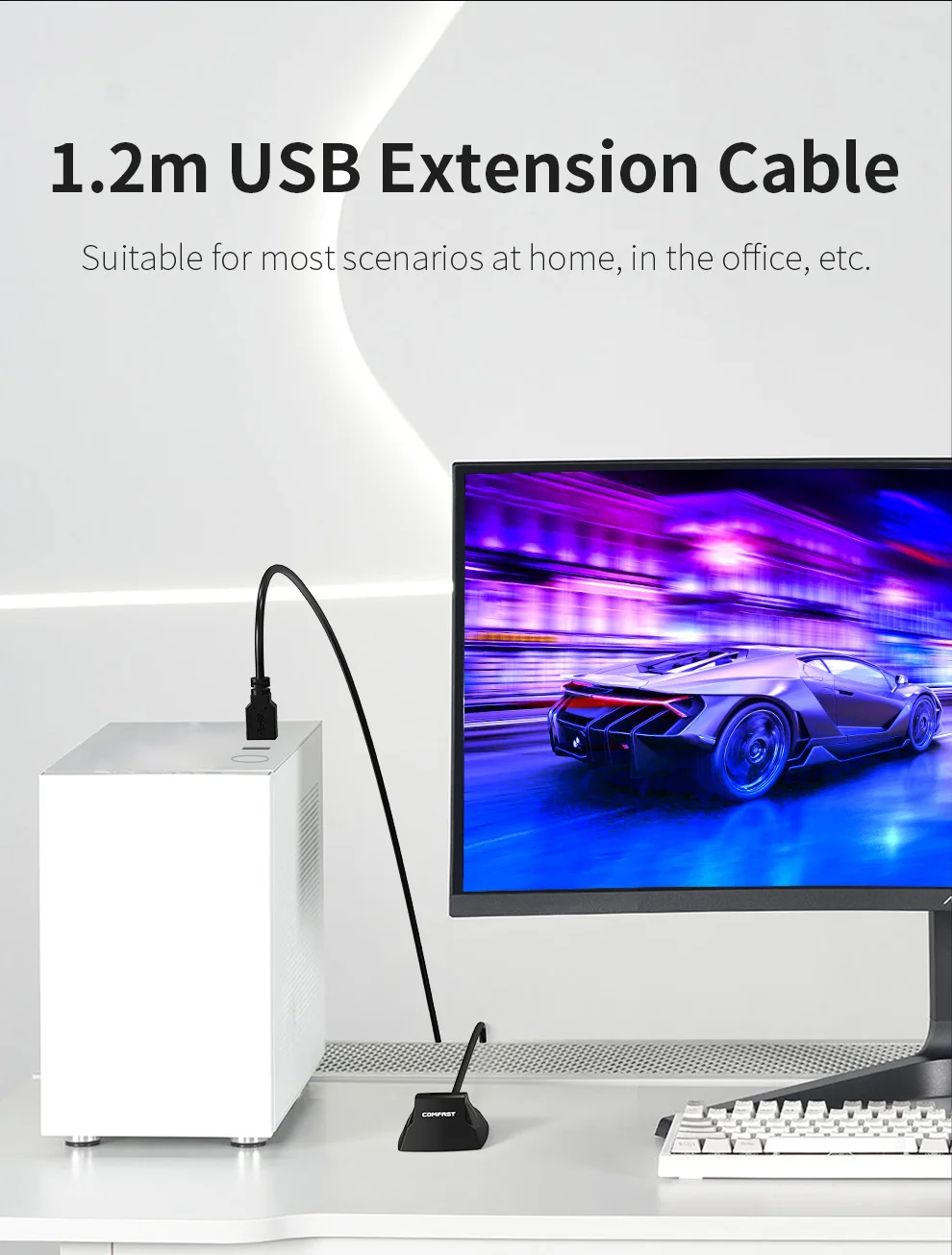 Comfast-Cable de extensión CF-U318 USB 3,0, base de alta velocidad de 1,2 M, repetidor de refuerzo, extensor para adaptador wifi usb - imagen 5