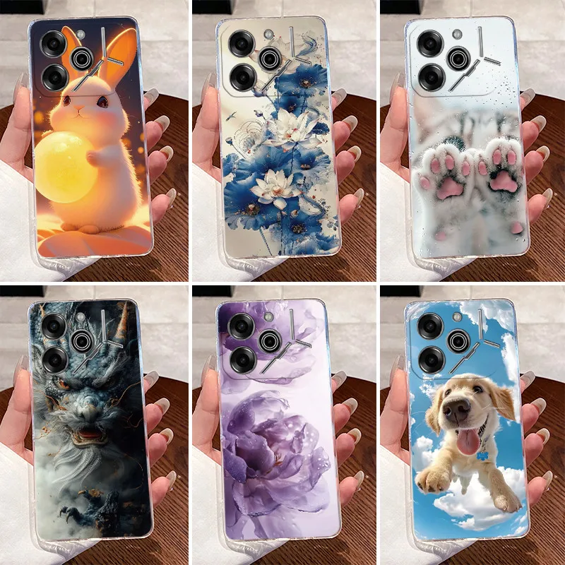 Carcasa para Tecno Pova 6 Pro Li9 Li7 Pova6 6Pro 5G dragón de lujo lindo Cool niños niñas cubierta transparente suave Ultra delgada funda de teléfono