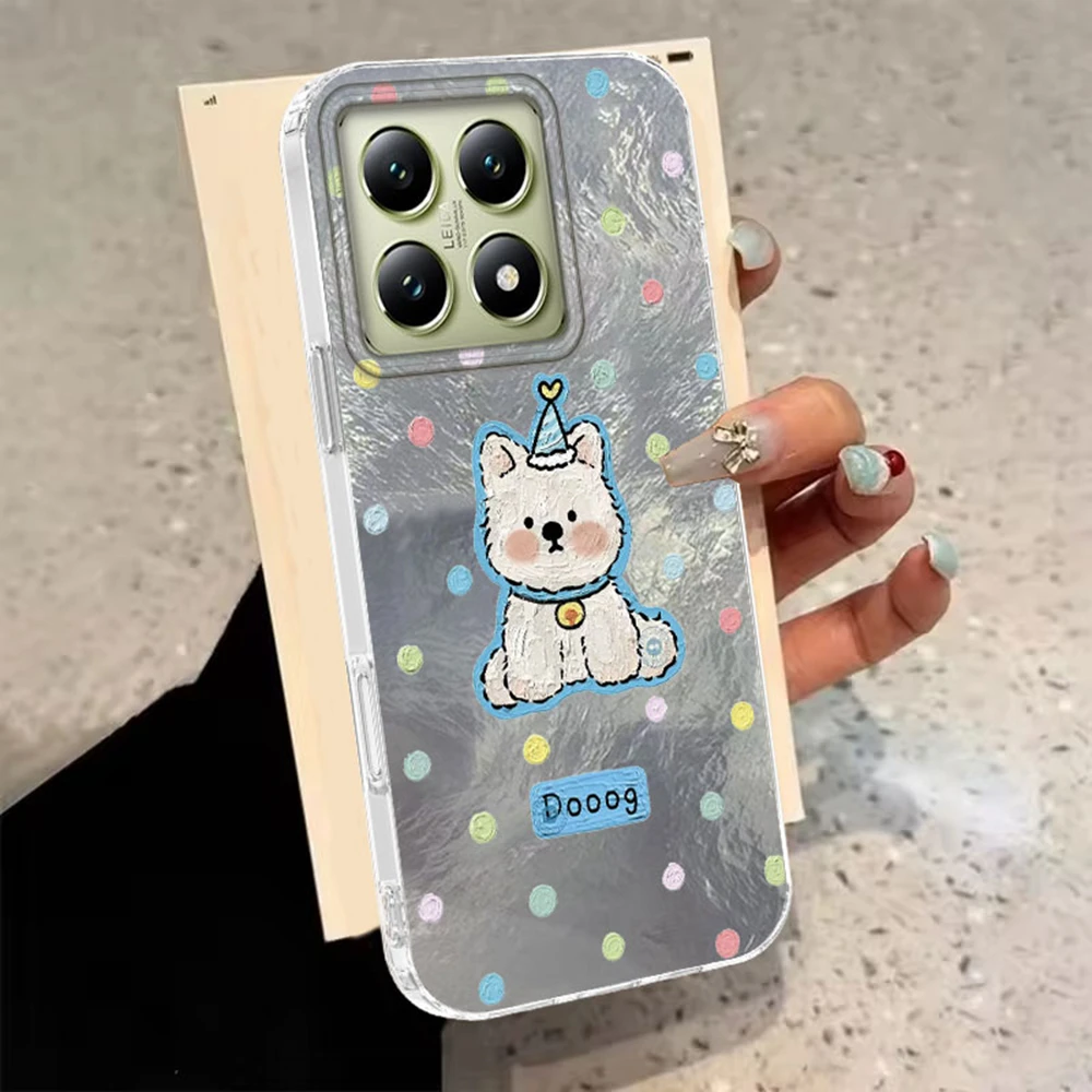 Funda de teléfono con diseño de vórtice degradado de dibujos animados de perro gato para Xiaomi 14T 13T 11 Lite NE Poco X5 M6 X6 X7 X3 Pro NFC C65 C61 M5S - imagen 5