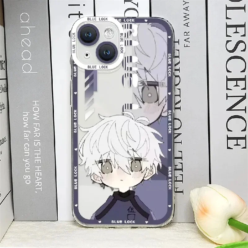 Funda de teléfono con cerradura azul de Anime para Samsung Galaxy A55 A15 A54 5G A16 A35 A25 S25 S24 Ultra S23 FE S20 S21 S22 Plus, funda transparente - imagen 2