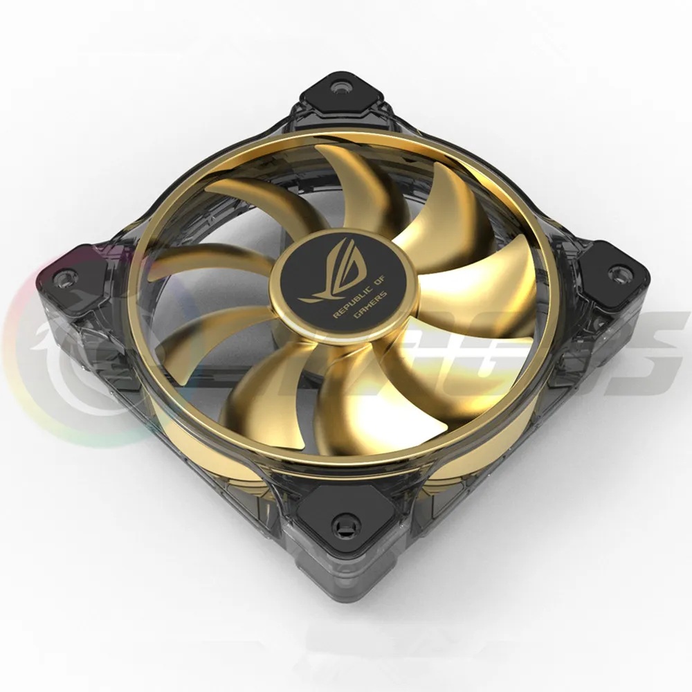 MOD PC Case Fan 12CM Metal Sticker ROG MSI AORUS Logos Gamer Gold-Plated Fan  Decorative Sticker Label 3 Pcs/Lot - imagen 3