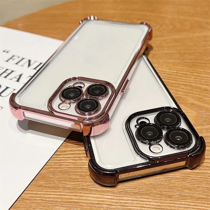 Para Redmi Note 14S 14 Pro Plus 13 12 Pro 5G 4G Redmi 9i 9 Prime funda de teléfono transparente anticaída galvanoplastia contraportada - imagen 4