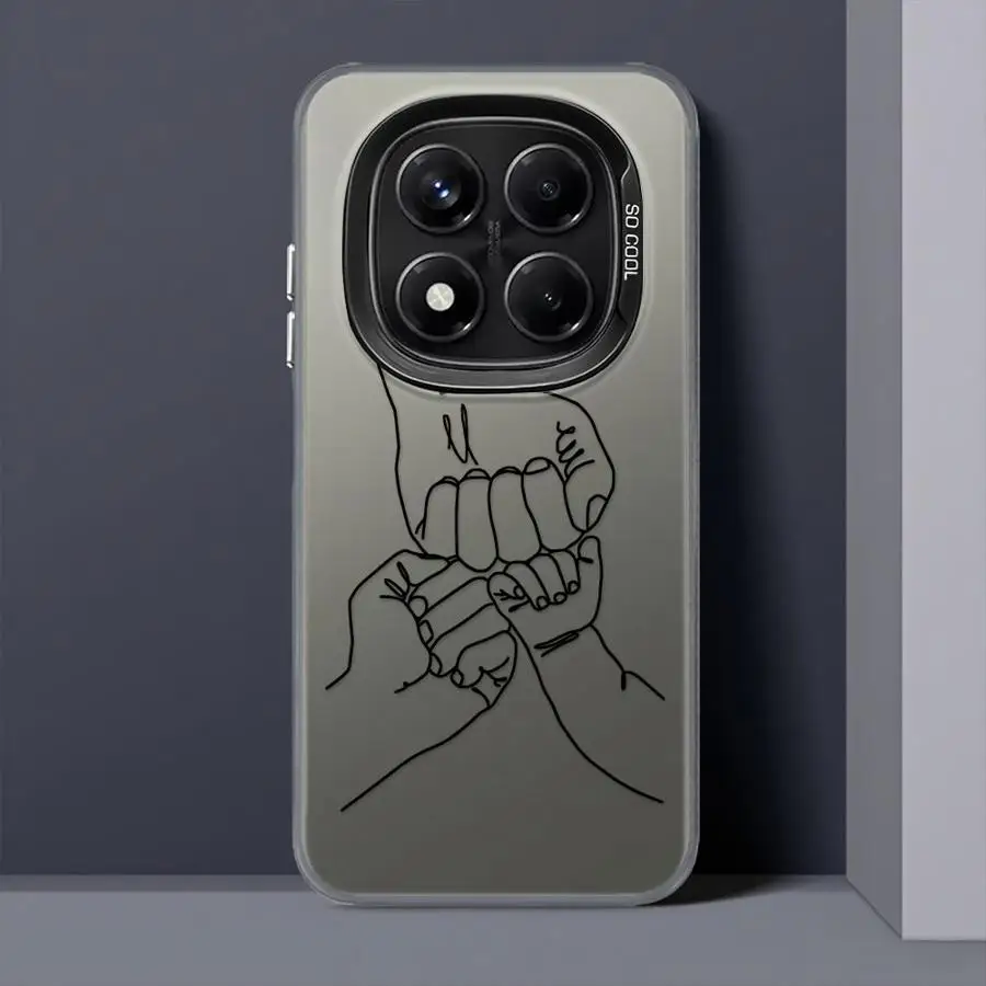 Funda trasera de teléfono para Xiaomi Redmi Note 14 Pro Plus 10Lite 11s 9s 12s 13 12 11 10s una familia tres con líneas - imagen 3