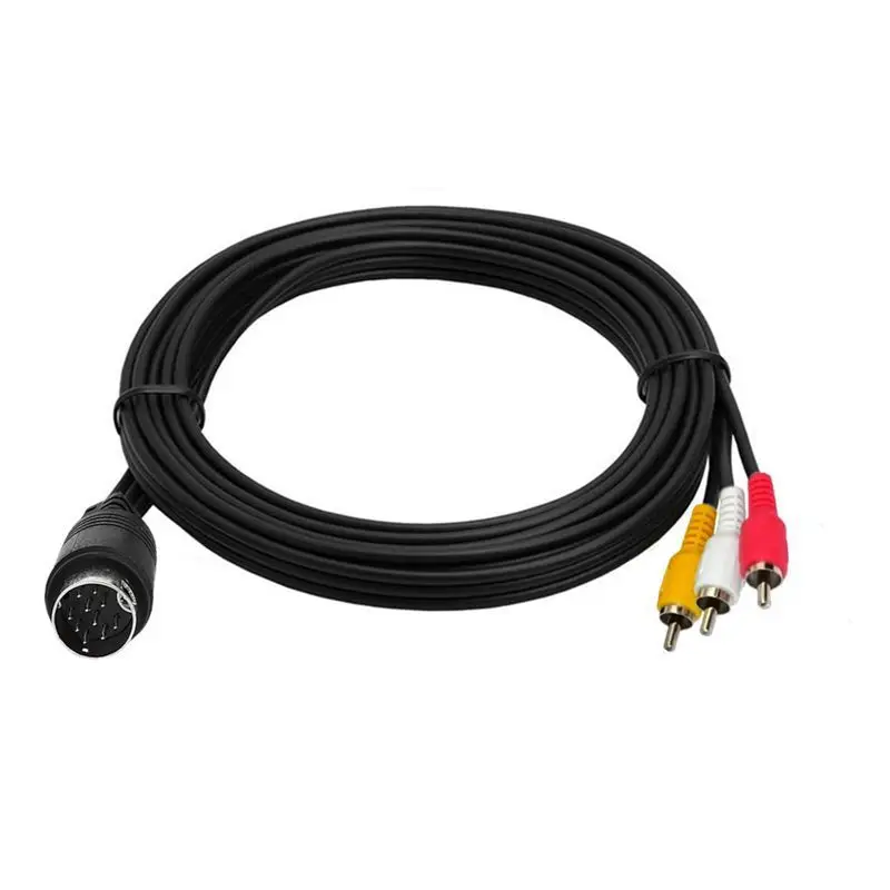 Cable S-Video Mini DIN 10 pines macho a 3 RCA Cable de vídeo macho Cable AV Terminal S Cable de 10 pines a 3 RCA - imagen 3