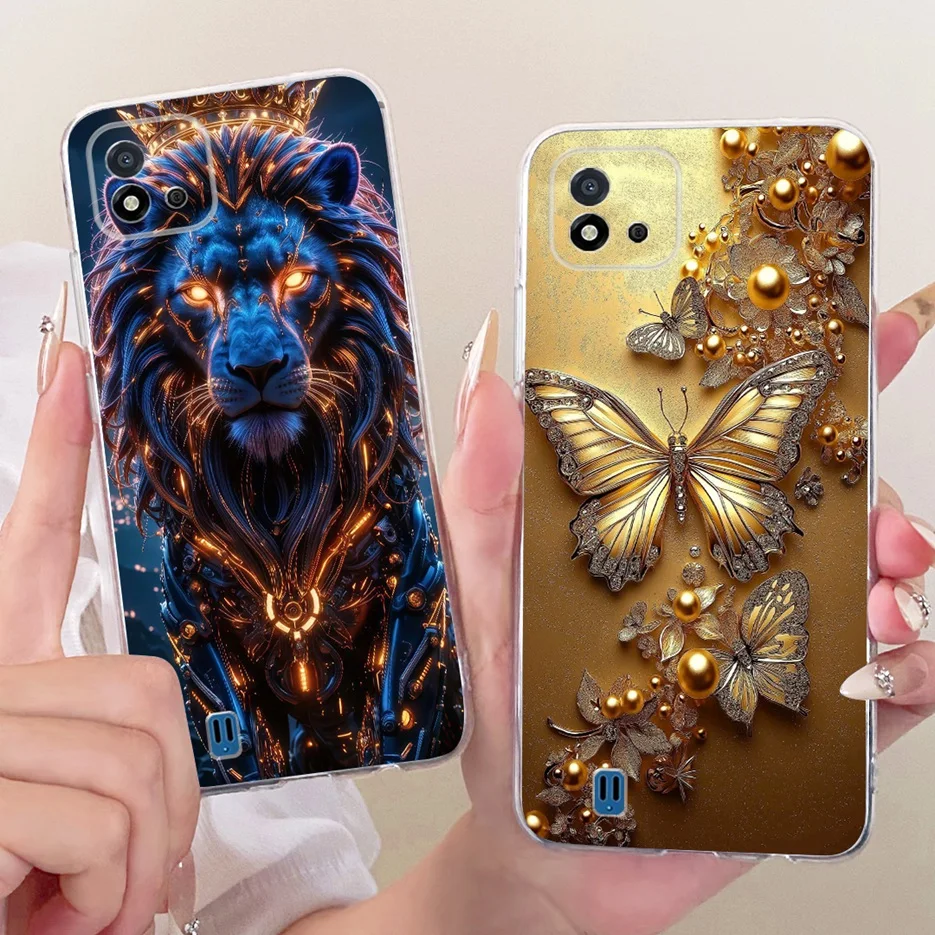 Para Realme C11 2021 funda RMX3231 nueva funda pintada de mariposa suave funda de teléfono delgada para Realme C20 C 11 RealmeC11 2021 2020 Fundas - imagen 3