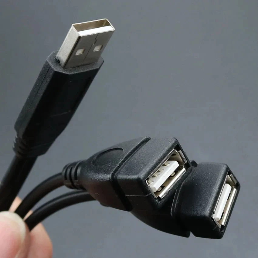 1 Uds USB 2,0 macho a hembra Jack divisor Hub Cable de alimentación adaptador conector para PC teléfono portátil Cable - imagen 3
