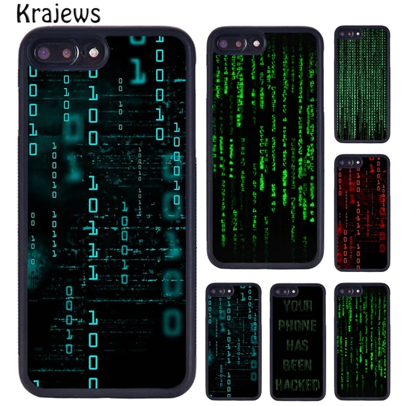 Krajews Matrix Hacker TPU funda de teléfono para iPhone 17 Air 16 15 14 Plus 11 12 13 Pro Max funda coque