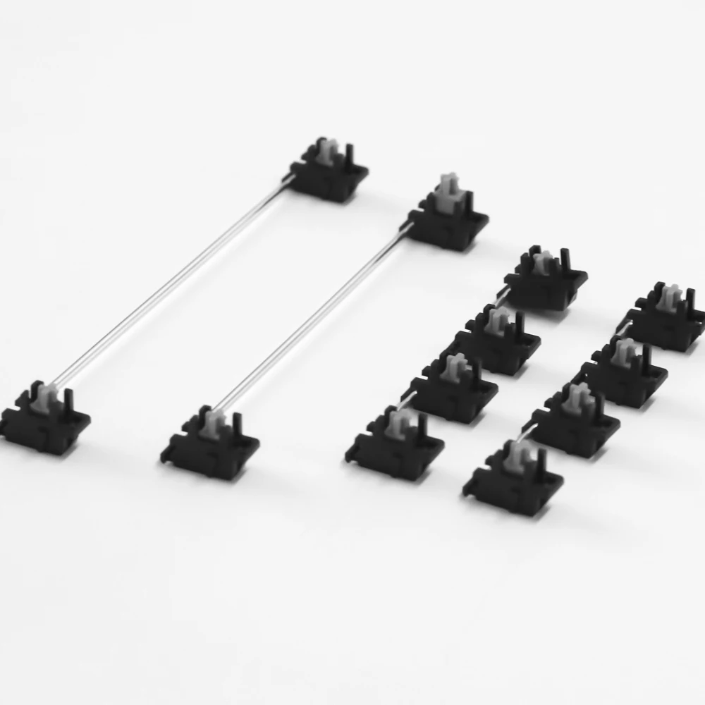 Gateron-estabilizador de montaje en placa negra, eje satélite 2u 6.25u 7u, alambre de acero plateado para placas de teclados MX - imagen 2