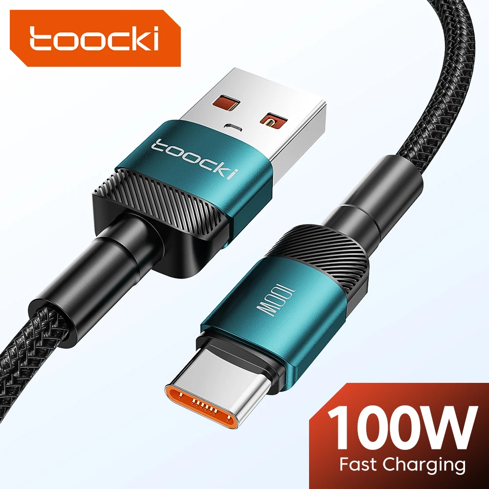 Toocki 100W Cable USB C Cable cargador tipo C de carga súper rápida para iPhone 15 Huawei Honor Samsung Xiaomi USBC Cable de carga de datos