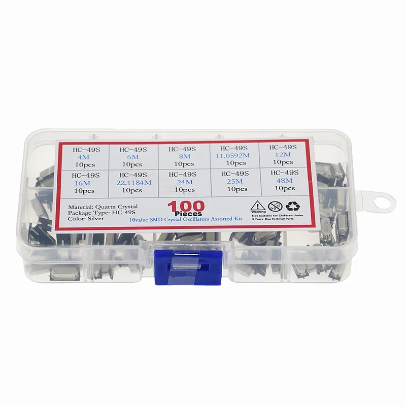 Kit de oscilador SMD con resonador de cuarzo HC-49S de 10 valores, 4MHz, 6MHz, 8MHz, 12MHz, 16MHz, 24MHz, 25MHz, 48MHz, 2 pines, conjunto electrónico - imagen 2