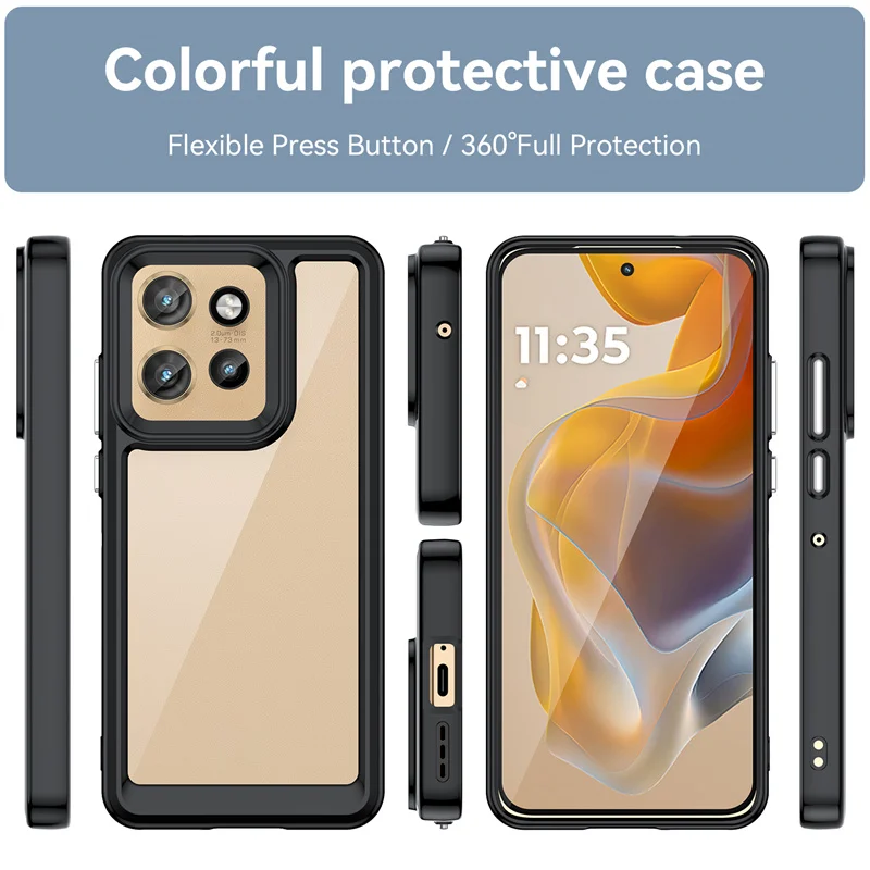 Funda transparente colorida de TPU para Moto Edge 50 Neo Moto Edge 50 Pro Fusion Ultra 2024 funda protectora transparente Fundas Coque Capa - imagen 2